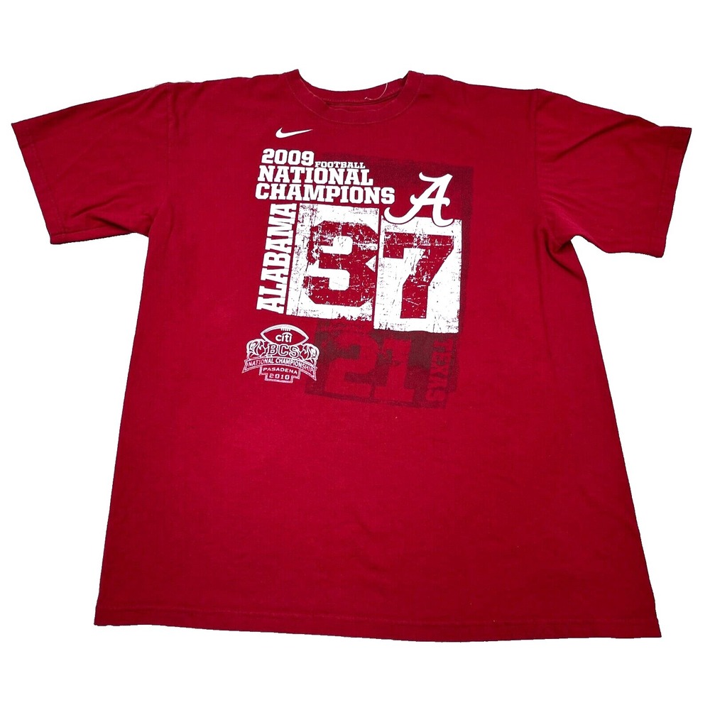 Alabama Crimson Tide Shirt Men Large Red Tee Nike Loose FIt Cotton 2009 Y2K